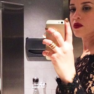 Erica Weiner Trio of gold midi / pinky rings